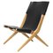 Oak and Black Natural Oiled Leather Saxe Chair from by Lassen, Image 1