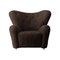 Fauteuil The Tired Man en Peau de Mouton Espresso de by Lassen 2