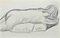 The Lying Down Nude, dibujo original, principios del siglo XX, Imagen 1