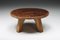 French Round Wabi Sabi Coffee Table with Dark Table Top, 1950s 2