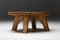 French Round Wabi Sabi Coffee Table with Dark Table Top, 1950s 4