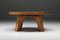 French Round Wabi Sabi Coffee Table with Dark Table Top, 1950s 3
