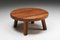 Mid-Century Modern Belgian Round Rustic Wabi Sabi Round Coffee Table, 1950s 2