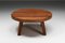 Mid-Century Modern Belgian Round Rustic Wabi Sabi Round Coffee Table, 1950s 4