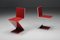 Chaise Zig Zag Laquée Rouge par Gerrit Thomas Rietveld pour Cassina, Pays-Bas 3