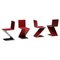 Niederländischer Rot Lack Zig Zag Stuhl von Gerrit Thomas Rietveld für Cassina 2