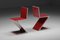 Chaise Zig Zag Laquée Rouge par Gerrit Thomas Rietveld pour Cassina, Pays-Bas 4