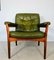 Vintage Mid-Century Swedish Lounge Chairs in Olive Green Leather by Gote Mobler 6