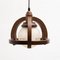 Vintage French Pendant in Wood and White Glass, 1960 4