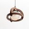 Vintage French Pendant in Wood and White Glass, 1960 10