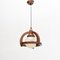 Vintage French Pendant in Wood and White Glass, 1960 9