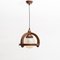 Vintage French Pendant in Wood and White Glass, 1960 2