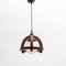 Vintage French Pendant in Wood and White Glass, 1960 3