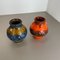 German Fat Lava Op Art Pottery Vase from Jasba Ceramics, Set of 2 3