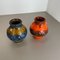 German Fat Lava Op Art Pottery Vase from Jasba Ceramics, Set of 2, Image 3