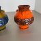 German Fat Lava Op Art Pottery Vase from Jasba Ceramics, Set of 2 13