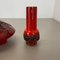 Jarrón alemán Studio Pottery Objects de cerámica roja y negra de Otto Keramik, 1970. Juego de 3, Imagen 15