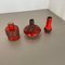 Deutsche Studio Keramik Vasen Objekte aus roter schwarzer Keramik von Otto Keramik, 1970, 3er Set 4
