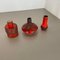 German Studio Pottery Vase Objects in Red Black Ceramic from Otto Keramik, 1970, Set of 3 4