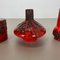 Jarrón alemán Studio Pottery Objects de cerámica roja y negra de Otto Keramik, 1970. Juego de 3, Imagen 11