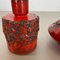 Jarrón alemán Studio Pottery Objects de cerámica roja y negra de Otto Keramik, 1970. Juego de 3, Imagen 7