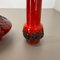 German Studio Pottery Vase Objects in Red Black Ceramic from Otto Keramik, 1970, Set of 3 16