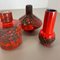 Jarrón alemán Studio Pottery Objects de cerámica roja y negra de Otto Keramik, 1970. Juego de 3, Imagen 19