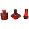 German Studio Pottery Vase Objects in Red Black Ceramic from Otto Keramik, 1970, Set of 3, Image 1