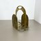 Hollywood Regency Italian Brutalist Magazine Holder Stand in Solid Brass, 1970s, Image 3