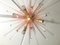 Goldrosa und transparenter Triedo Sputnik Kronleuchter von Murano Glas 3