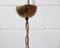 Brass & Glass Pendant Lamp, 1950s 7