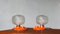 Vintage Space Age Table Lamps in Orange by Hillebrand for Hillebrand Lighting, Set of 2 1