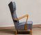 Slim Art Nouveau Swedish Wingback Chair in Oak with Extra High Backrest, 1920s 15