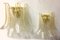 Apliques de pared de cristal de Murano "Selle" transparentes y dorados de Murano Glass. Juego de 2, Imagen 3