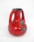 German Red Ground Vase in Ceramic with Floral Decor, 1960s, Image 7