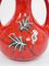 Deutsche rote Bodenvase aus Keramik mit floralem Dekor, 1960er 15
