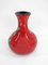German Red Ground Vase in Ceramic with Floral Decor, 1960s 6