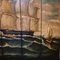 Vintage Four Panel Hand-Painted Room Divider, 1950s 3