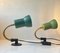 Adjustable Scandinavian Wall Lamps in Green Metal and Brass, 1970s, Set of 2 6