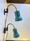 Adjustable Scandinavian Wall Lamps in Green Metal and Brass, 1970s, Set of 2, Image 1