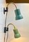 Lámparas de pared ajustables escandinavas de metal verde y latón, años 70. Juego de 2, Imagen 4