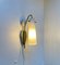 Scandinavian Wall Sconce in Brass and White Glass, 1950s 5