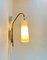 Scandinavian Wall Sconce in Brass and White Glass, 1950s 3