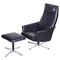 Czechian Bauhaus Swivel Lounge Chair with Foot Stool in Vegan Leather, 1960s, Set of 2 1