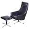 Czechian Bauhaus Swivel Lounge Chair with Foot Stool in Vegan Leather, 1960s, Set of 2, Image 1