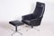 Czechian Bauhaus Swivel Lounge Chair with Foot Stool in Vegan Leather, 1960s, Set of 2 5