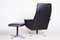 Czechian Bauhaus Swivel Lounge Chair with Foot Stool in Vegan Leather, 1960s, Set of 2 7