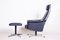 Czechian Bauhaus Swivel Lounge Chair with Foot Stool in Vegan Leather, 1960s, Set of 2 3