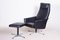 Czechian Bauhaus Swivel Lounge Chair with Foot Stool in Vegan Leather, 1960s, Set of 2 6