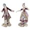 Antique 19th Century German Porcelain Figurines of Rococo Couple, Set of 2 1